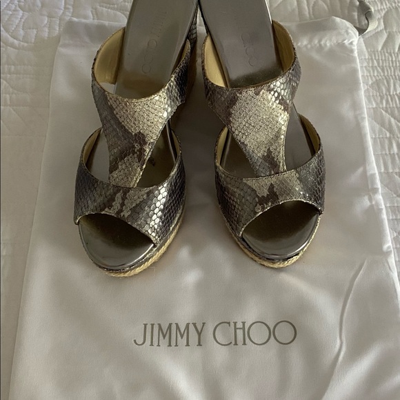 Jimmy Choo | Shoes | Jimmy Choo Espadrille Platform Python Sandals ...